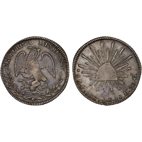 MEXICO: Republic, AR 8 reales (26.7g), San Luis Potosi, 1834-Pi, VF-XF