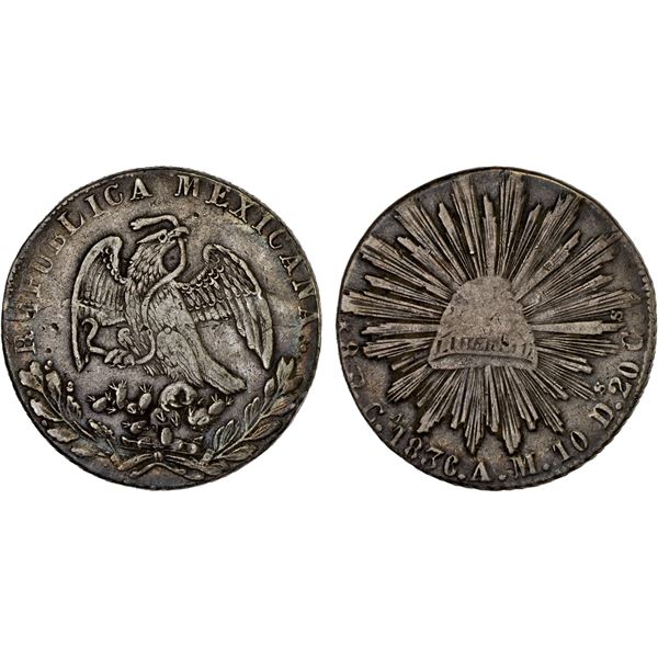 MEXICO: Republic, AR 8 reales (26.68g), Chihuahua, 1836-Ca, F-VF