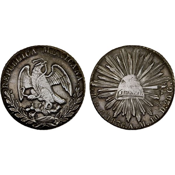 MEXICO: Republic, AR 8 reales (26.93g), Chihuahua, 1836-Ca, F-VF