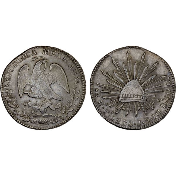 MEXICO: Republic, AR 8 reales (26.97g), San Luis Potosi, 1838-Pi, AU