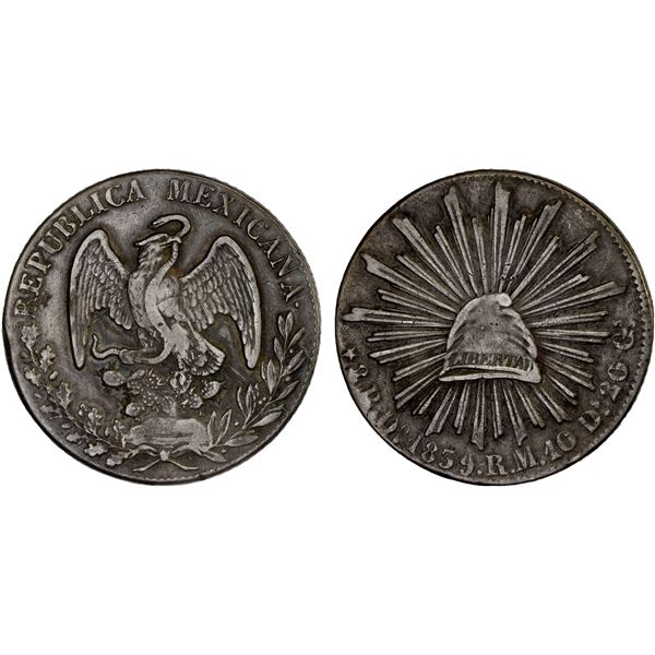 MEXICO: Republic, AR 8 reales (26.57g), 1839/1-Do, VF