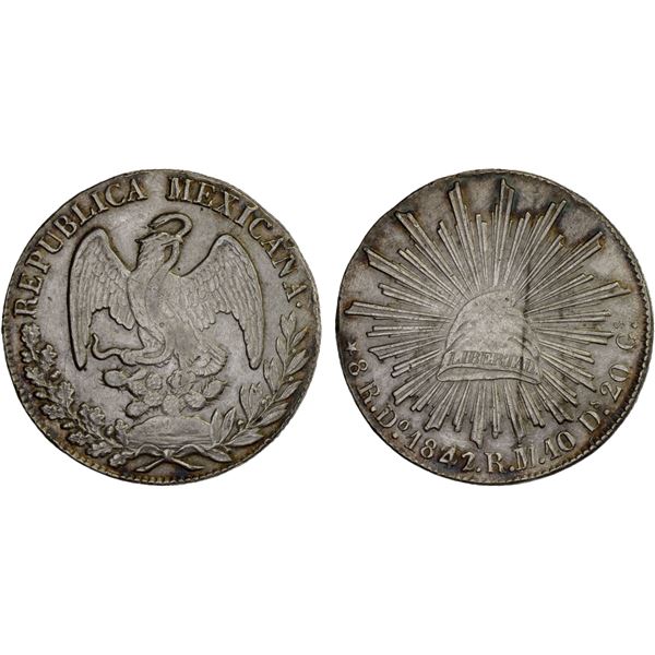 MEXICO: Republic, AR 8 reales (26.93g), 1842/1-Do, XF