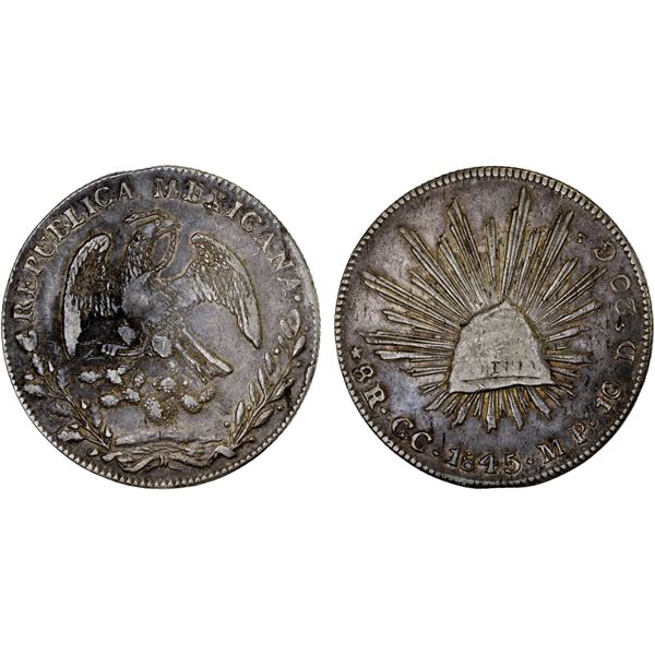 MEXICO: Republic, AR 8 reales (27.25g), Guadalupe y Calvo, 1845-GC, VF-XF