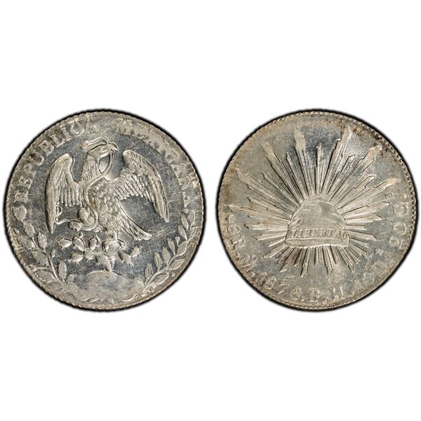 MEXICO: Republic, AR 8 reales, 1876/4-Mo, PCGS MS62