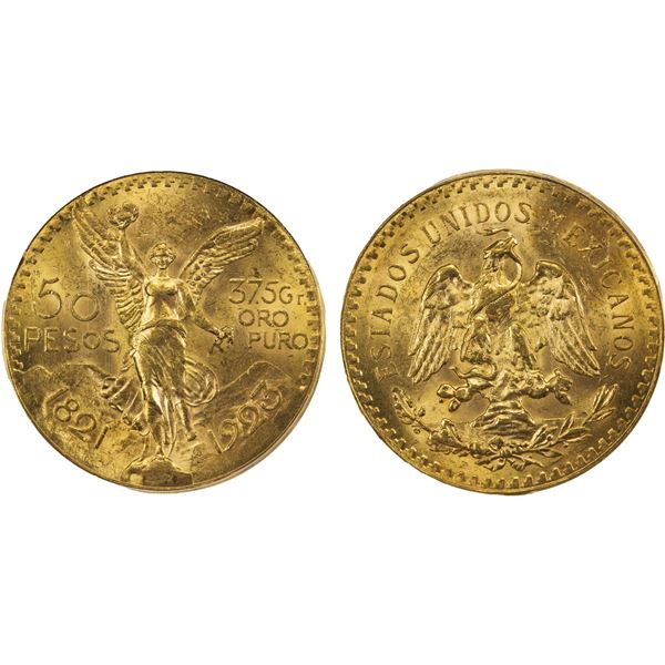 MEXICO: Estados Unidos, AV 50 pesos, 1923, PCGS MS63