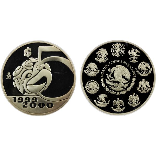 MEXICO: Estados Unidos, AR 5 pesos, 2000, PCGS PF69 Deep Cameo