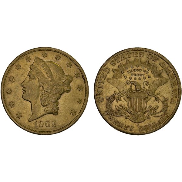 UNITED STATES: AV 20 dollars, 1902-S, XF