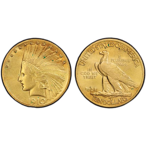 UNITED STATES: AV 10 dollars, 1910, PCGS AU details