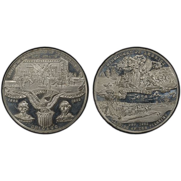 UNITED STATES: white metal medal, 1892, PCGS Specimen 64