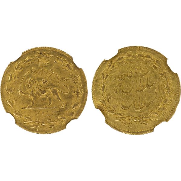 IRAN: Ahmad Shah, 1909-1925, AV 5000 dinars (1/2 toman), Tehran, AH1330, NGC MS63