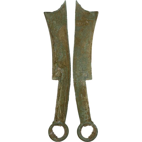 WARRING STATES: State of Qi, 400-220 BC, AE knife money (51.4g), VF