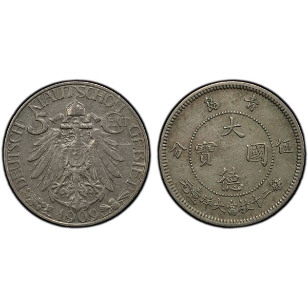 KIAUCHAU: Wilhelm II, 1897-1914, 5 cents, 1909, PCGS AU details