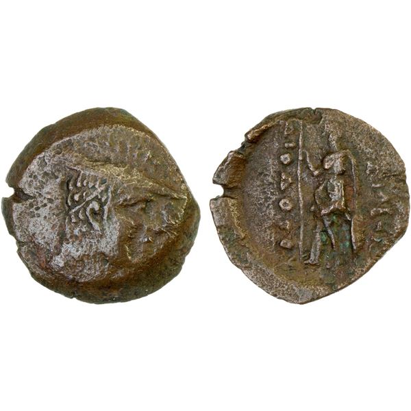 BACTRIA: Diodotus I or II, ca. 250-230 BC, AE quarter unit (1.06g), Aï Khanoum, VF