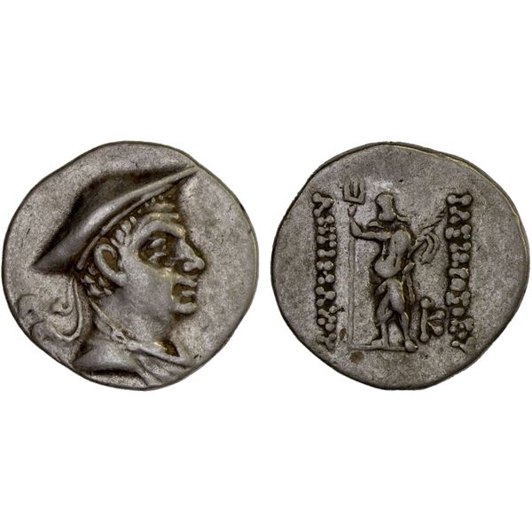 BACTRIA: Antimachos I Theos, ca. 185-170 BC, AR drachm (4.16g), VF