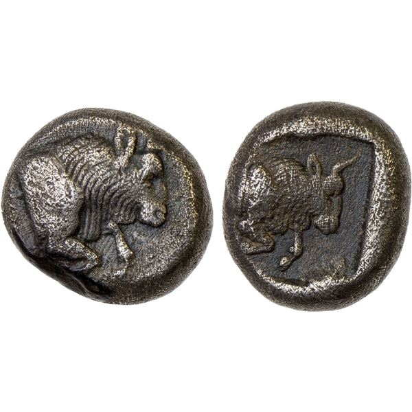 CARIA: Uncertain Mint, AR diobol (2.26g), ca. 450-400 BC, VF