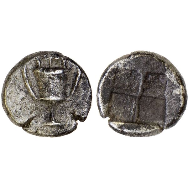 CYCLADES: Naxos, AR tetartemorion (0.22g), ca. 520-470 BC, Choice VF