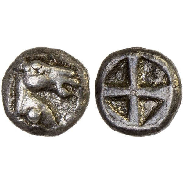 MACEDONIA: Mende, AR hemiobol (0.40g), ca. 480-460 BC, VF