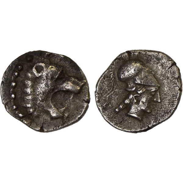 PAMPHYLIA: Side, AR obol (0.73g), 4th century BC, VF