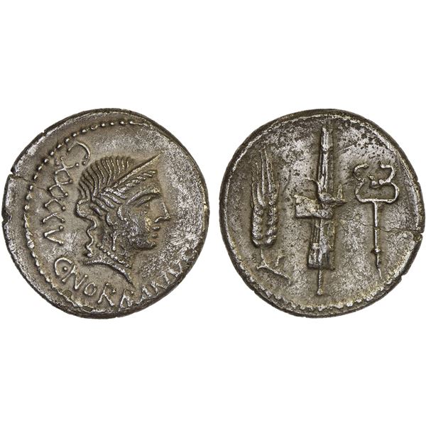 ROMAN REPUBLIC: C. Norbanus, AR denarius (3.57g), Rome, 83 BC, VF-XF