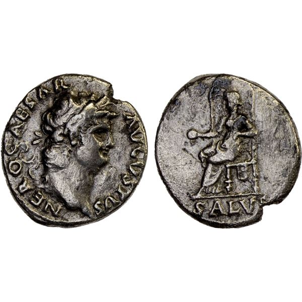 ROMAN EMPIRE: Nero, 54-68 AD, AR denarius (3.00g), Rome, 65-66 AD, VF