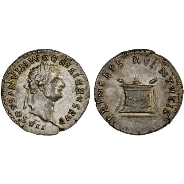 ROMAN EMPIRE: Domitian, as caesar, 69-81 AD, AR denarius (2.87g), Rome, 80-81 AD, VF-XF