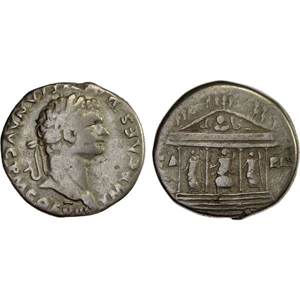 ROMAN EMPIRE: Domitian, 81-96 AD, AR cistophorus (10.7g), Rome, 82 AD, Choice Fine