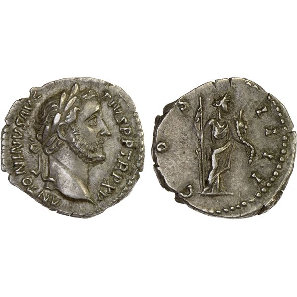 ROMAN EMPIRE: Antoninus Pius, 138-161 AD, AR denarius (3.12g), Rome, 151-152 AD, XF