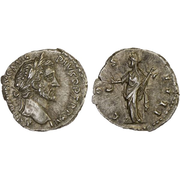 ROMAN EMPIRE: Antoninus Pius, 138-161 AD, AR denarius (3.31g), Rome, 152-153 AD, VF-XF