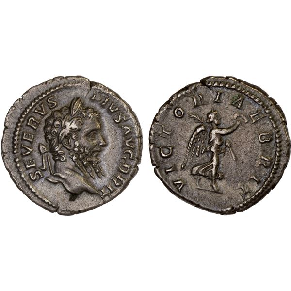 ROMAN EMPIRE: Septimius Severus, 193-211 AD, AR denarius (3.04g), Rome, 210-211 AD, VF