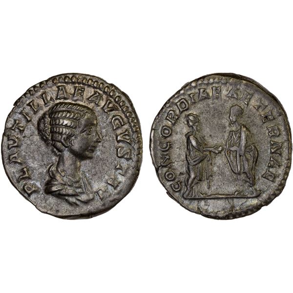 ROMAN EMPIRE: Plautilla, augusta, 202-205 AD, AR denarius (3.18g), Rome, Choice VF