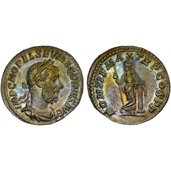 ROMAN EMPIRE: Macrinus, 217-218 AD, AR denarius (3.04g), Rome, 217 AD, XF