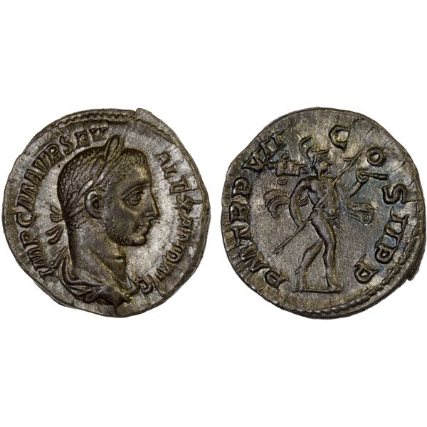 ROMAN EMPIRE: Severus Alexander, 222-235 AD, AR denarius (3.46g), Rome, 228 AD, XF