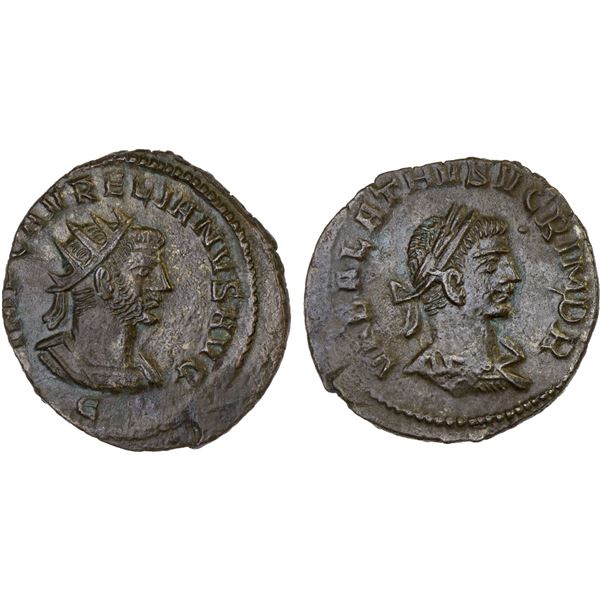 ROMAN EMPIRE: Aurelian, with Vabalathus, 270-275 AD, AE antoninianus (2.92g), Antioch, XF