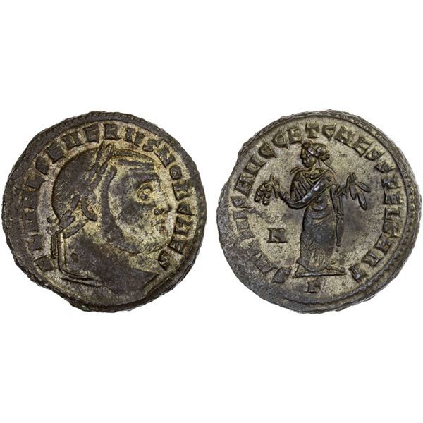 ROMAN EMPIRE: Flavius Valerius Severus, as caesar, 305-306 AD, silvered AE follis (11.12g), Carthage