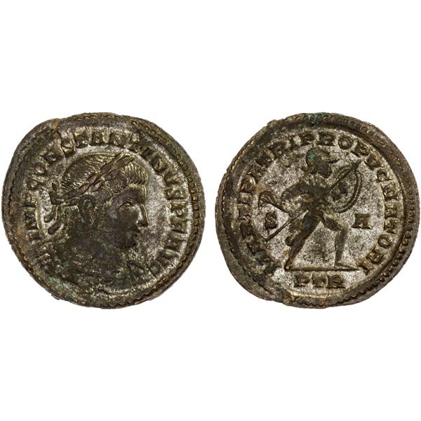 ROMAN EMPIRE: Constantine I, 306-337 AD, silvered AE follis (7.59g), Treveri (Trier), 307-308 AD, Ch
