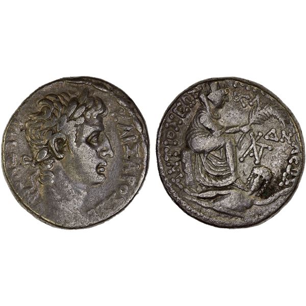 ROMAN PROVINCIAL, SYRIA: Antioch, Augustus, 27 BC-14 AD, AR tetradrachm (15.05g), RY 36 & CY 54 (6 A