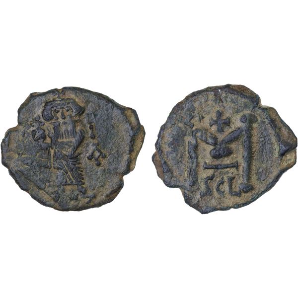 BYZANTINE EMPIRE: Constans II, 641-668 AD, AE follis (5.02g), Syracuse, indiction year 11 (652/3), C