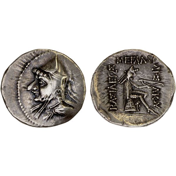 PARTHIAN KINGDOM: Mithradates I, ca. 171-138 BC, AR drachm (3.95g), Hekatompylos, VF
