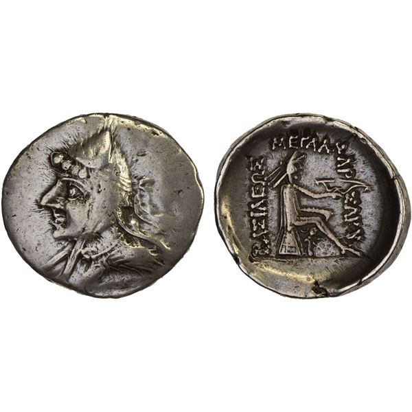 PARTHIAN KINGDOM: Mithradates I, ca. 171-138 BC, AR drachm (4.35g), Hekatompylos, F-VF
