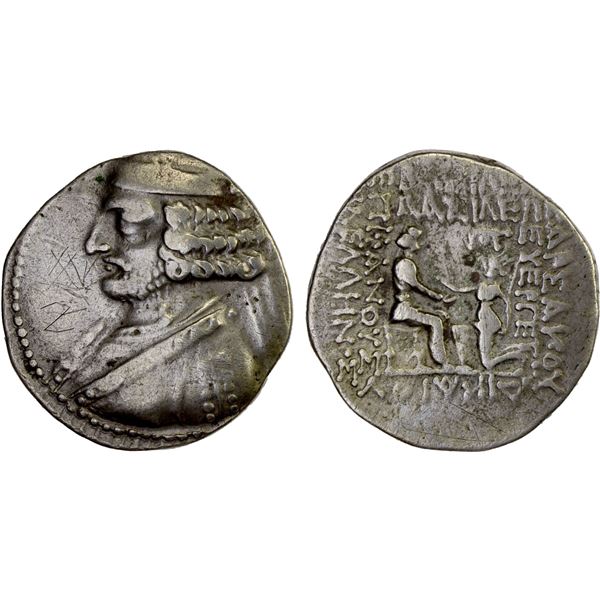 PARTHIAN KINGDOM: Orodes II, ca. 57-38 BC, AR tetradrachm (15.58g), Seleukeia on the Tigris, F-VF