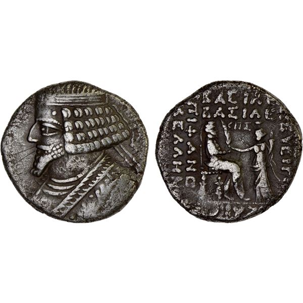 PARTHIAN KINGDOM: Phraates IV, ca. 38-2 BC, AR tetradrachm (12.79g), Seleukeia on the Tigris, SE 286