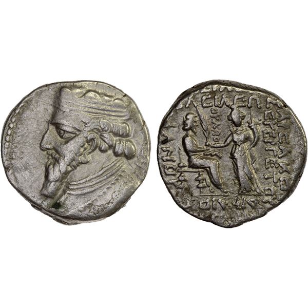 PARTHIAN KINGDOM: Artabanos II, ca. 10-38 AD, AR tetradrachm (14.16g), Seleukeia on the Tigris, VF