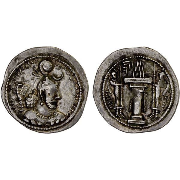 SASANIAN KINGDOM: Yazdigerd II, 399-420, AR drachm (4.42g), BBA (the court mint), attractive VF