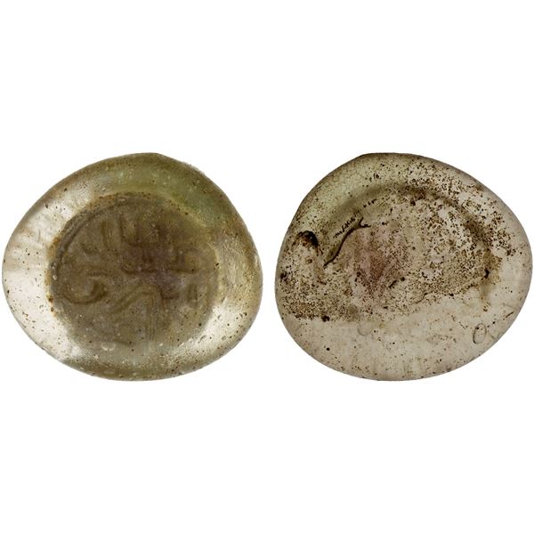 MAMLUK: 13th/15th century, glass weight (jeton) (2.93g), VF