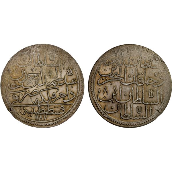 TURKEY: Abdul Hamid I, 1774-1789, AR 2 zolota (60 para), Kostantiniye, AH1187 year 8, XF-AU