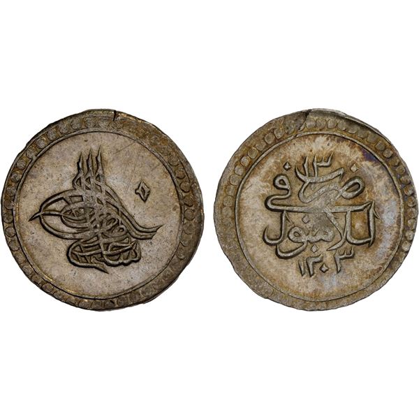 TURKEY: Selim III, 1789-1807, AR 10 para (2.73g), Islambul, AH1203 year 13, choice Unc