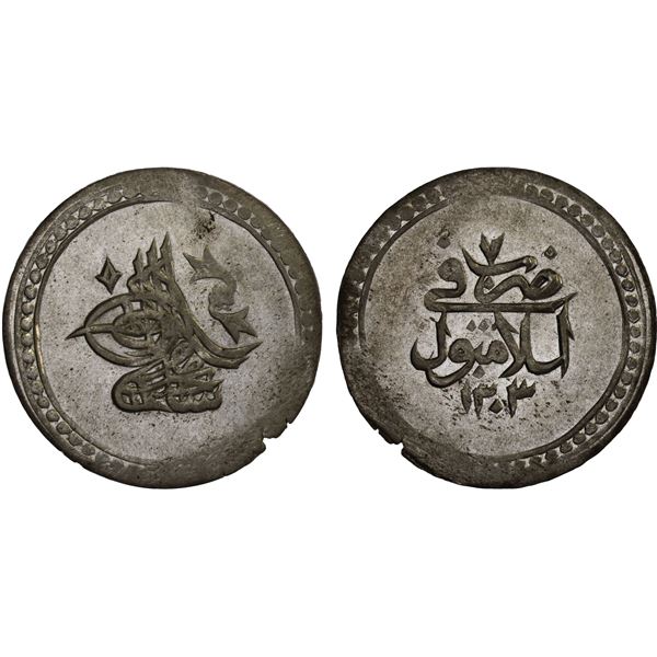 TURKEY: Selim III, 1789-1807, AR piastre (12.92g), Islambul, AH1203 year 7, AU
