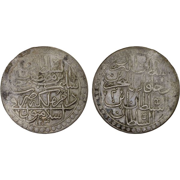 TURKEY: Selim III, 1789-1807, AR 2 zolota (60 para), Islambul, AH1203 year 2, VF-XF
