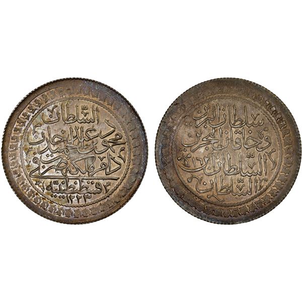 TURKEY: Mahmud II, 1808-1839, AR 60 para (6.45g), Kostantiniye, AH1223 year 16, lustrous AU