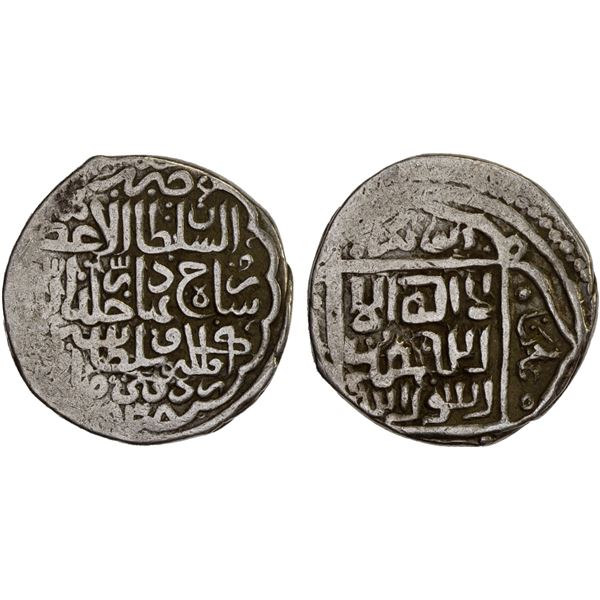 TIMURID: Shahrukh, 1405-1447, AR tanka (5.12g), undeciphered mint, AH838, VF